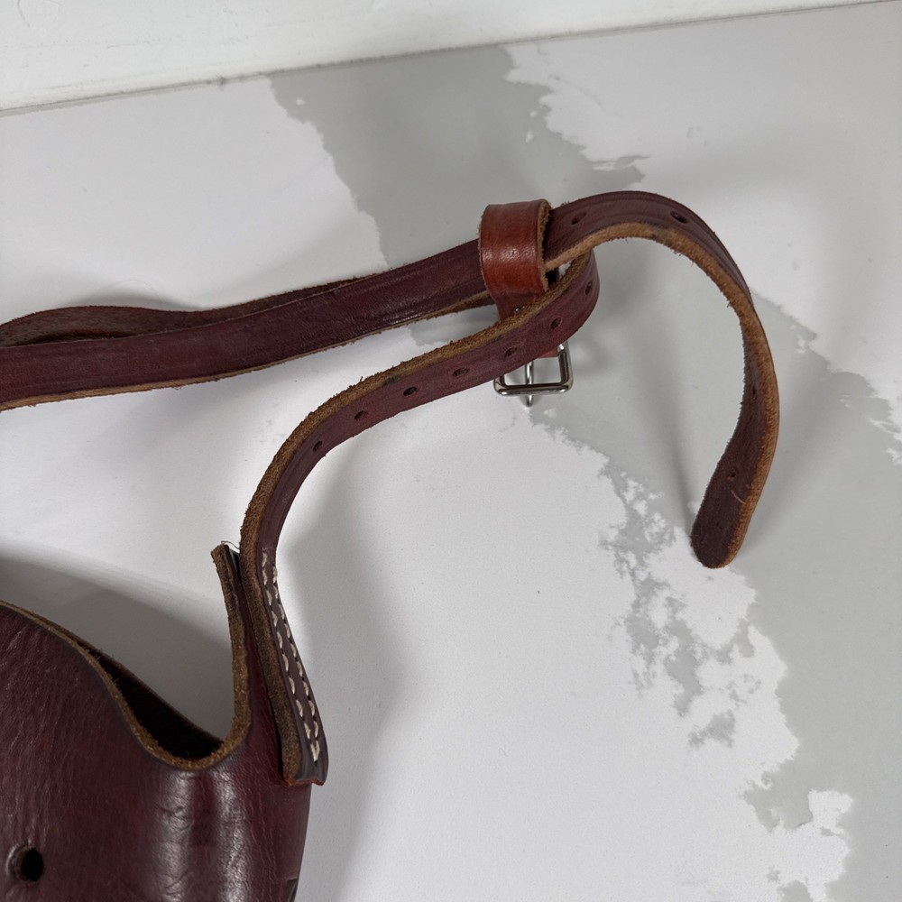 Vintage Thick Leather Dog Muzzle Large - XLarge adjustable strap*