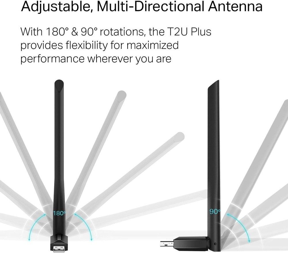 TP-Link AC600 USB WiFi Adapter for PC (Archer T2U Plus)- Wireless Network Adapte