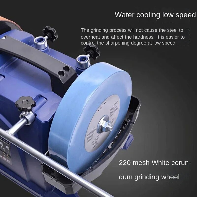200W H8 8 Inch Sharpener Woodworking Tools Low-speed Water-cooled Sharpener