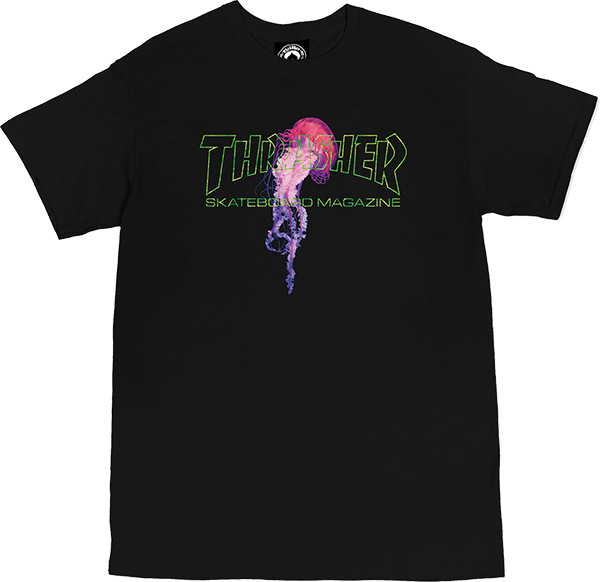 Thrasher Atlantic Drift T-Shirt - Size: MEDIUM Black