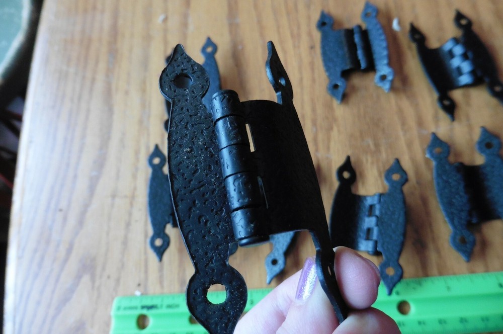 1 Cabinet Hinge Strap Iron Butterfly Hardware Rustic Vintage style Hammered