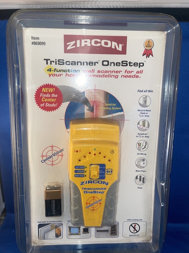 New Zircon OneStep 4-Function CenterVision Stud AC Metal Wall MultiScan 869099