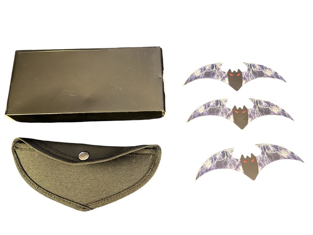 Purple Lightning Throwing Knives Batterangs Three Pack.