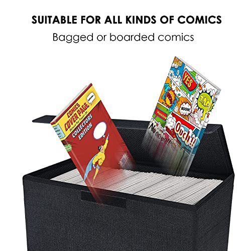 Comic Book Storage Box Collapsible Comic Box Comic Book Box with Handles
