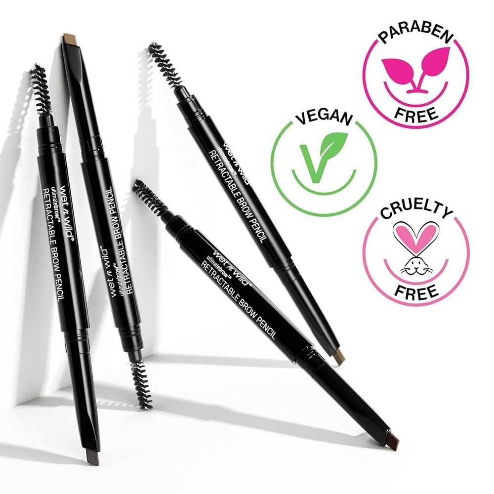 Ultimate Eyebrow Retractable Definer Pencil, Medium Brown, Dual-Sided Brow Br...