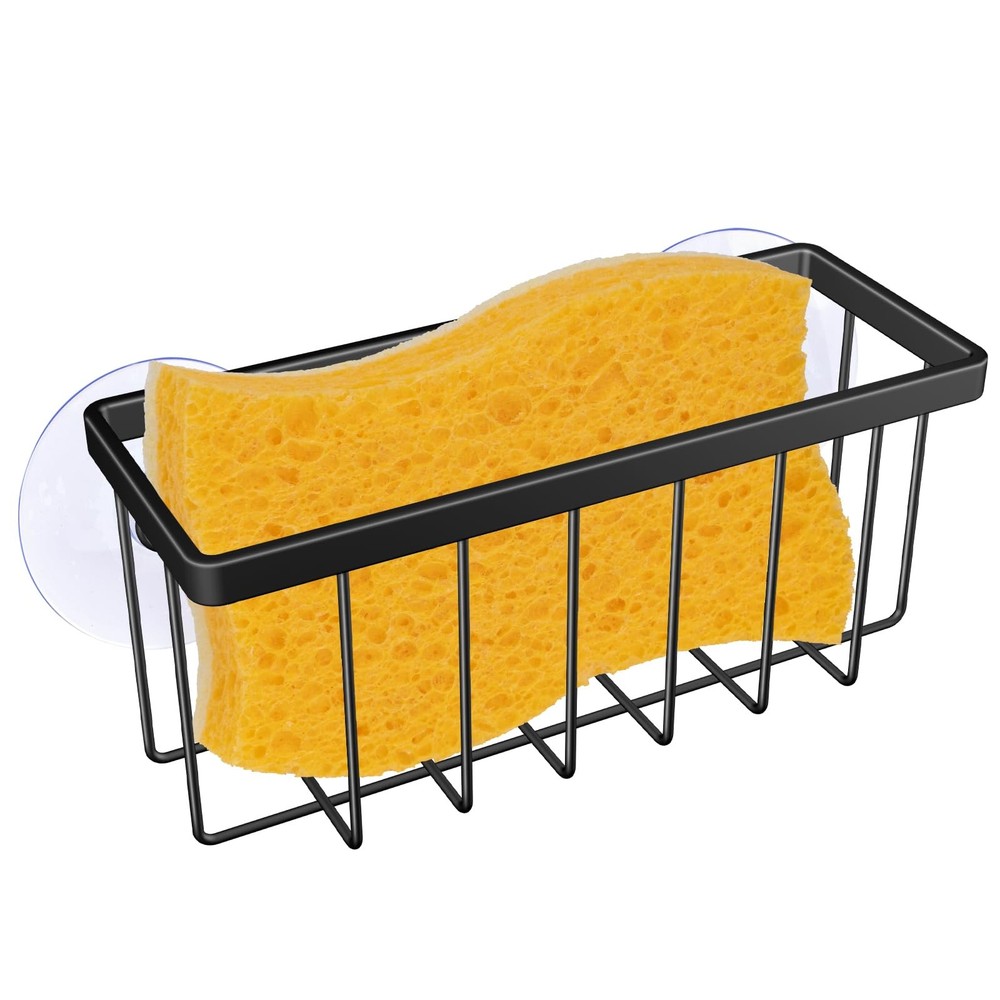 kickic Sponge Holder for Kitchen Sink,Kitchen Standard, Black