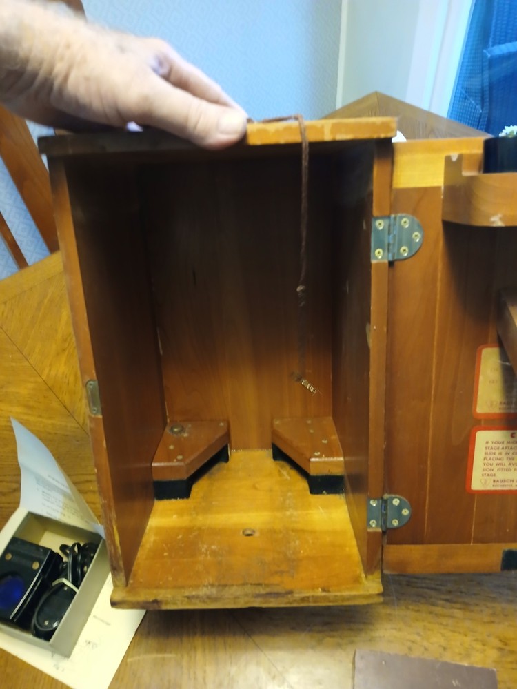 Antique Bausch & Lomb Microscope With Original Wooden Case