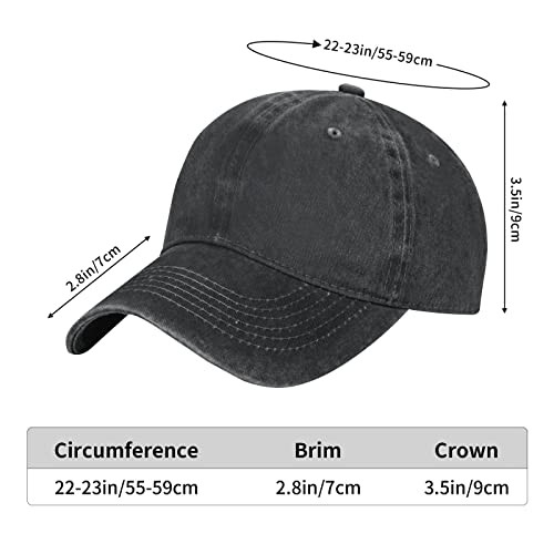 Custom Baseball Cap Personalized Adjustable Soft Cotton Black & No Custom