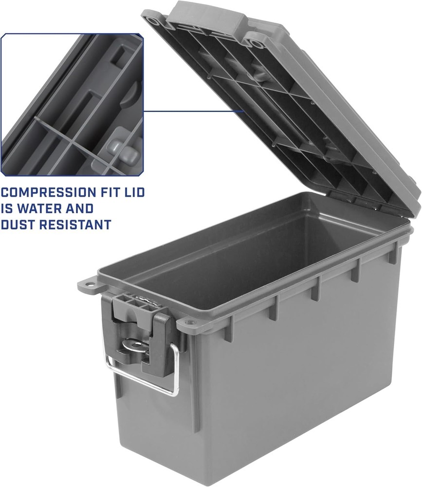 Ammo Storage Box - Gray, 1-Pack, Water Resistant
