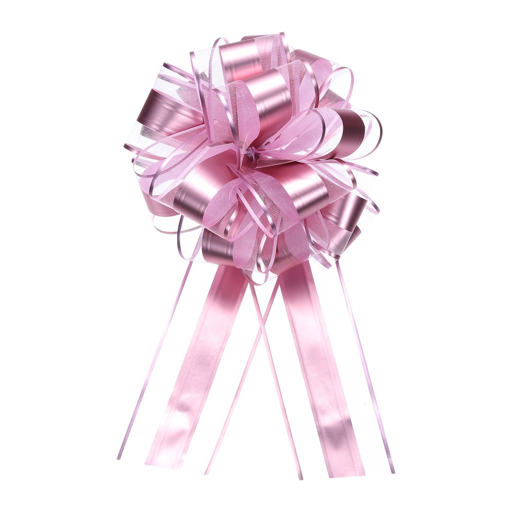 20 Pack 11" Large Pull Bow Metallic Gift Wrapping Bows Ribbon Pink