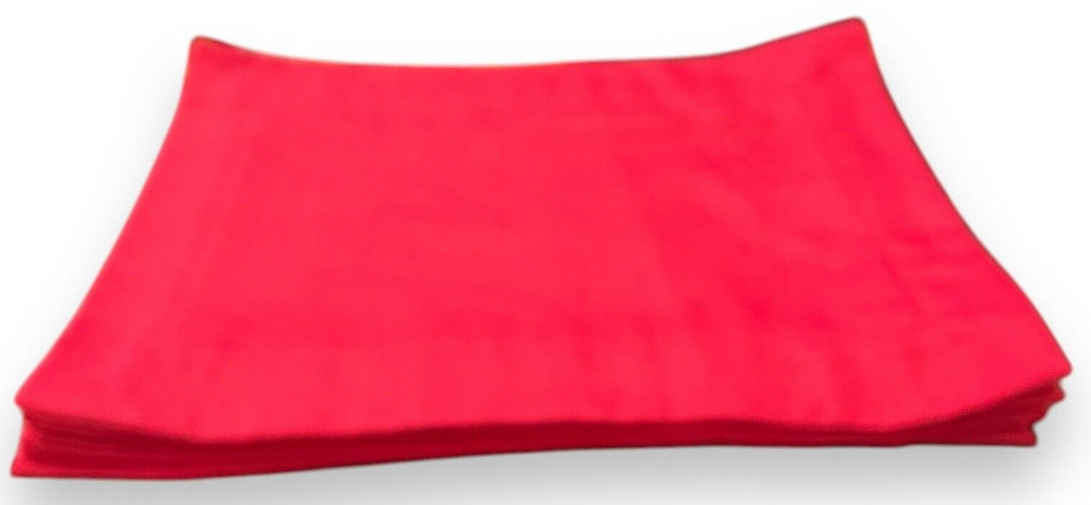 10 Classic Red Hemstitch Rectangular Placements for Christmas Holidays All Year