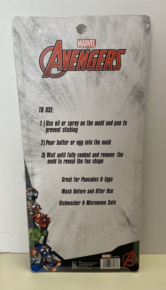 2 Marvel Avengers Silicone Pancake and Egg Breakfast Molds