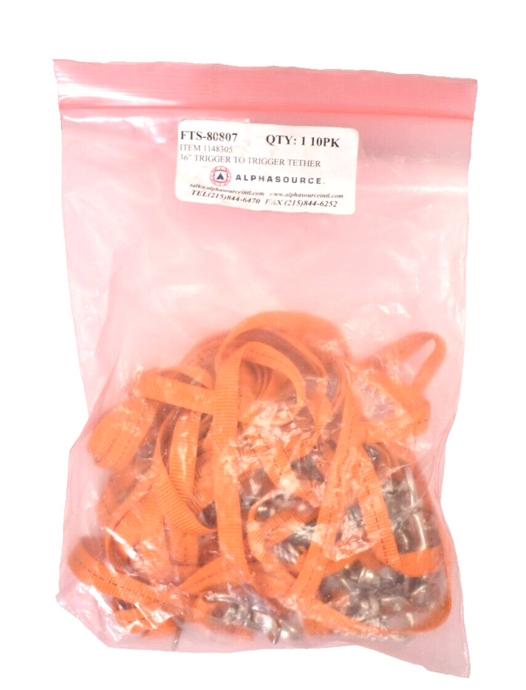 Alphasource 36" Trigger To Trigger Tether 10 Pack Orange FTS-80807 1148305