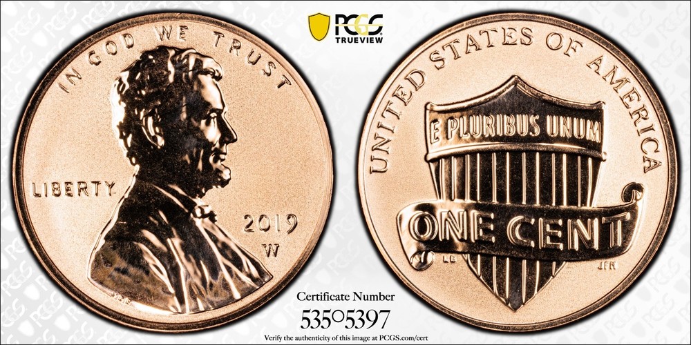2019-W 1C Shield Reverse Proof PCGS PR69 Gold Shield Cert#53505397