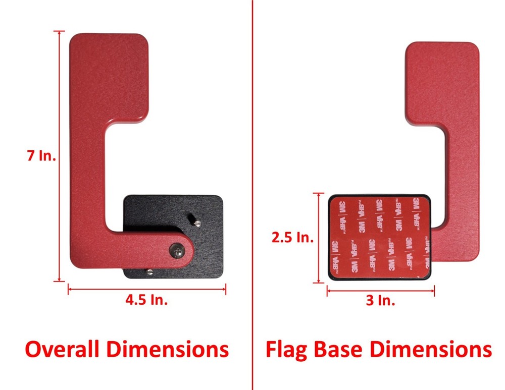 HDPE Mailbox Replacement Flag – Peel & Stick Adhesive Mount – Weatherproof
