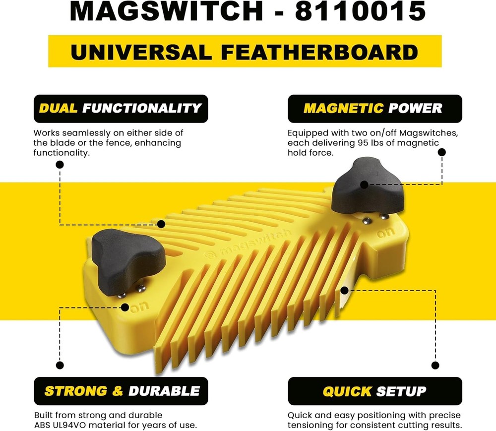 Table Featherboard Universal Model Yellow