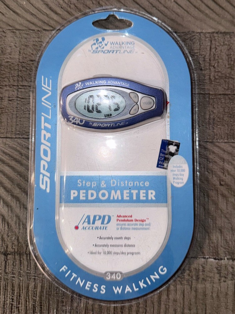 Sportline Step & Distance Pedometer New Walking Program 10,000 Steps