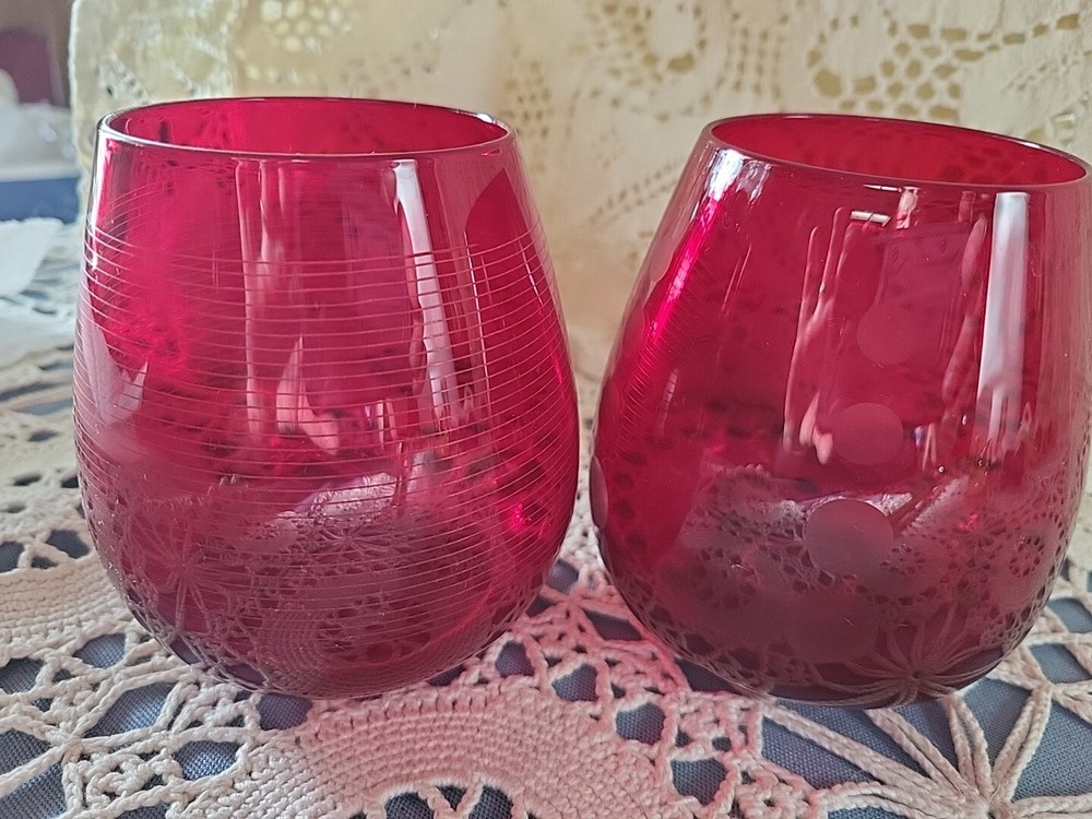 Red Mikasa Tea Lite Candle Holders