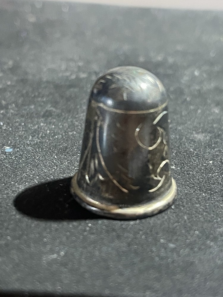 Vintage Silver Thimble With Engraving From Mexico
