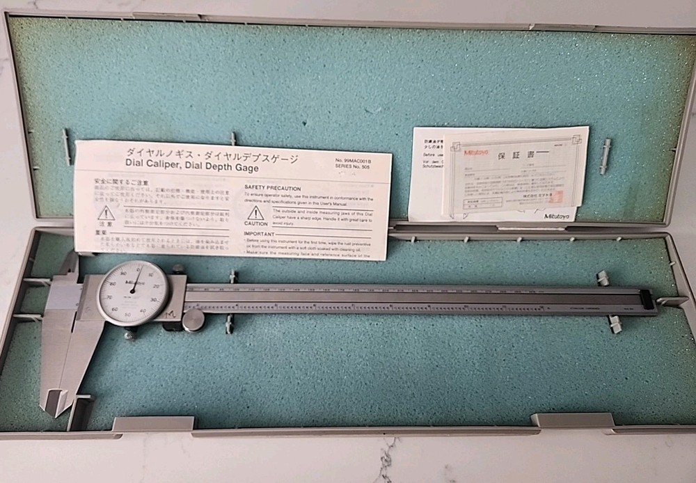 MITUTOYO 12"  DIAL CALIPER  505-645-50 w/ CASE Great Condition