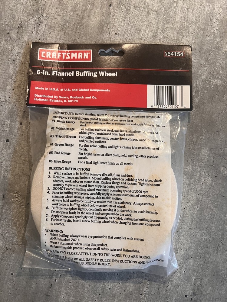 Craftsman 6-In. Medium Sewn Buffing Wheel Pad (964154)