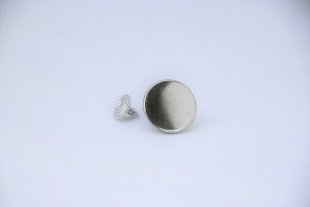 Patented Jeans Knob Buttons 10x Seamless Smooth Silver 17MM