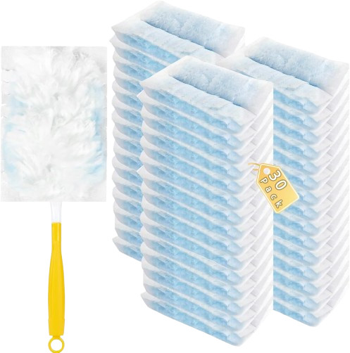 30 Pack Duster Refills Compatible with Swiffer Duster, Heavy Duty Multi Surface