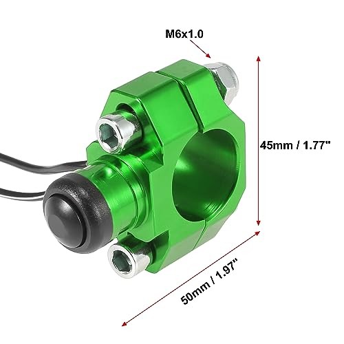 Universal Engine Start Stop Switch Button with Green Mounting Backplate green