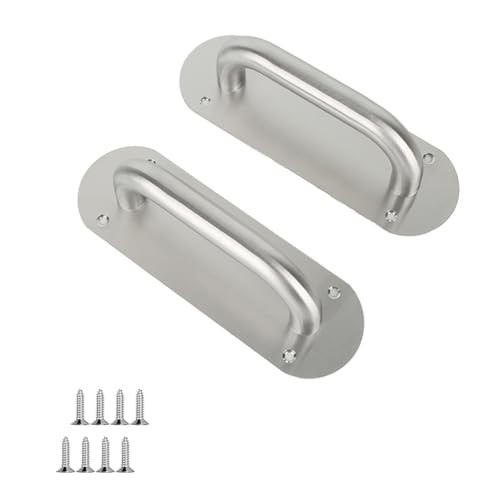 Stainless Steel Door Plate Handle, Heavy Duty Pull/Push, Sliding Barn Pull Oval