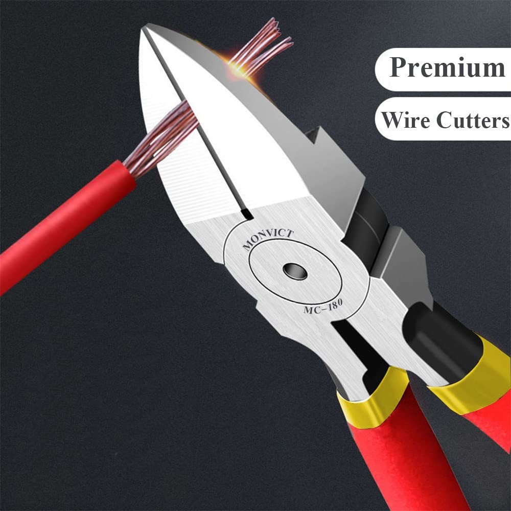 MONVICT Wire Cutters, 6 inch Precision Flush Side Cutters with 6"- Pack 1