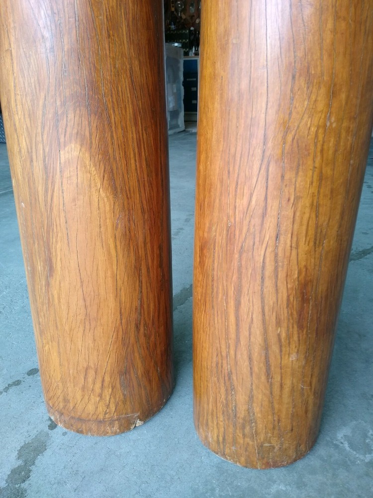 19th century Solid Teak Pillars From India - Antique Pair 6ft Tall HEAVY