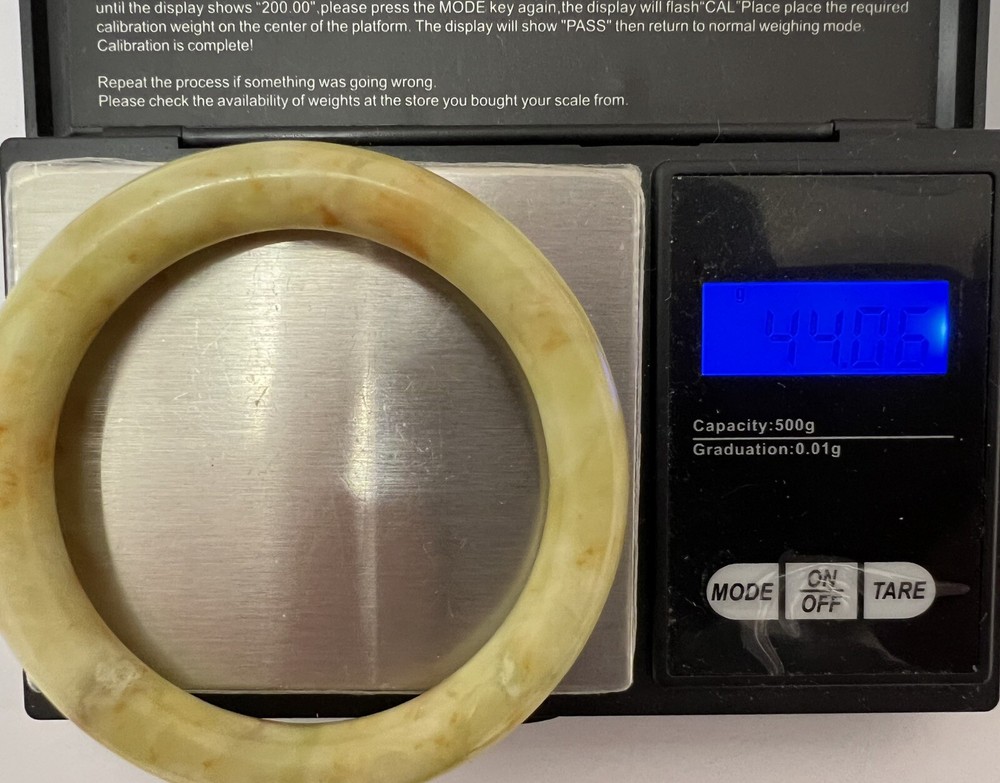 Natural Chinese Jade Bangle，57.8mm, 44g, B10