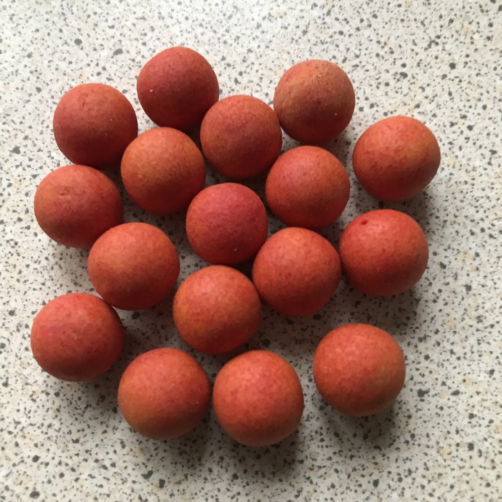 18 X 14mm Red Honey Goo Bottom Baits.