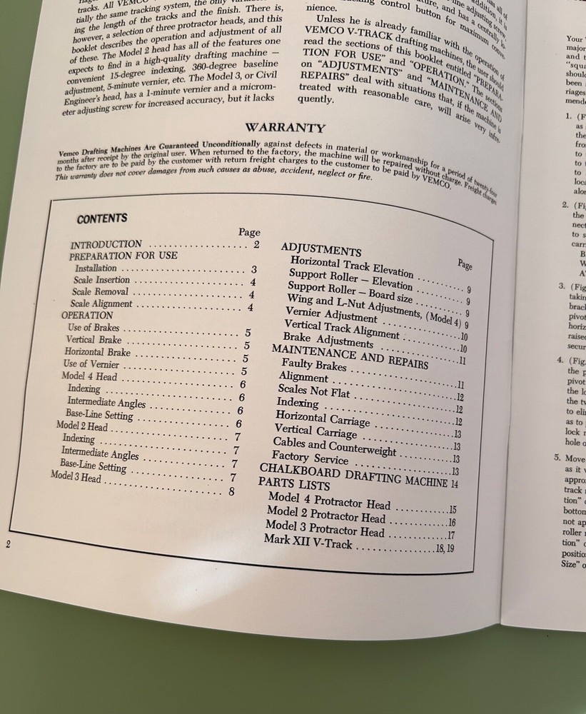 Drafting User Manual. VEMCO TRACK Machine. 19 Page Comprehensive booklet.