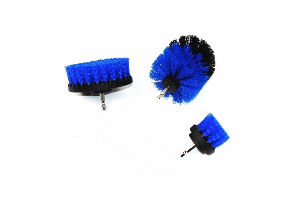 Blue Bristle Medium Stiffness Drill Brush Set 3 pack - Ships from USA
