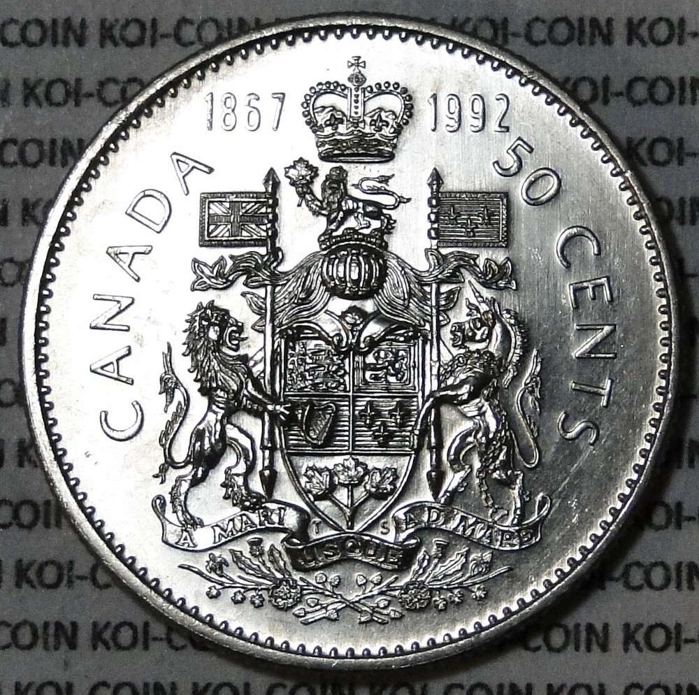 BU UNC Canada 1867-1992 50 cent 50c half dollar coin from mint roll