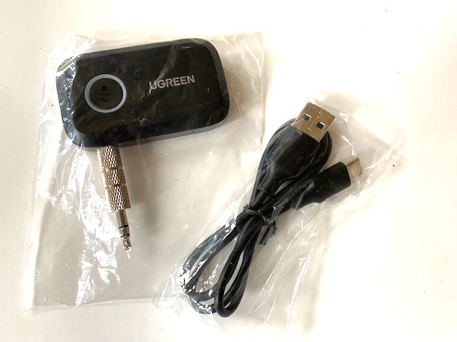 UGREEN 5.1 Aux Bluetooth Adapter for Car (Greater Connection), Black