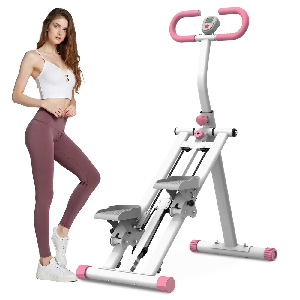 Vertical Climber Machine Stair Stepper Full-Body Workout Equipment Pink