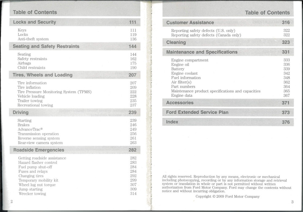 2010 Ford Taurus Owner's Guide