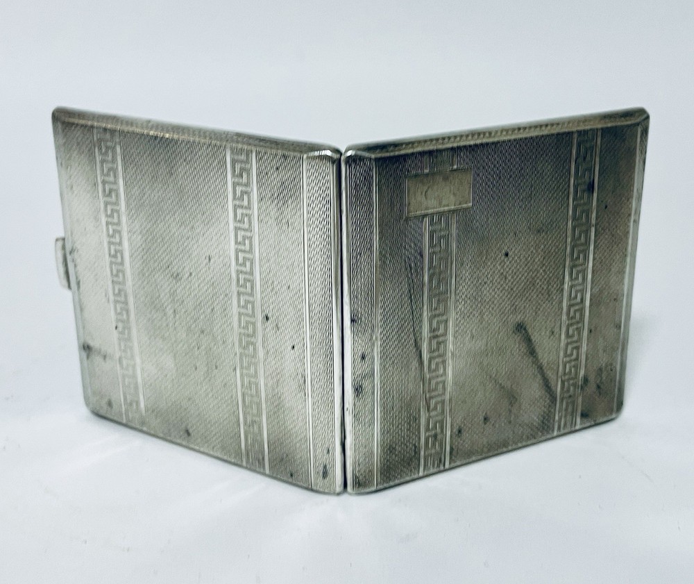 Antique Art Deco Solid Sterling Silver Cigarette Case 1932