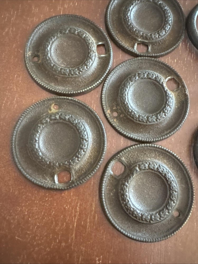 Lot of 7 Vtg Drawer Reclaimed Pulls Covers Hardware