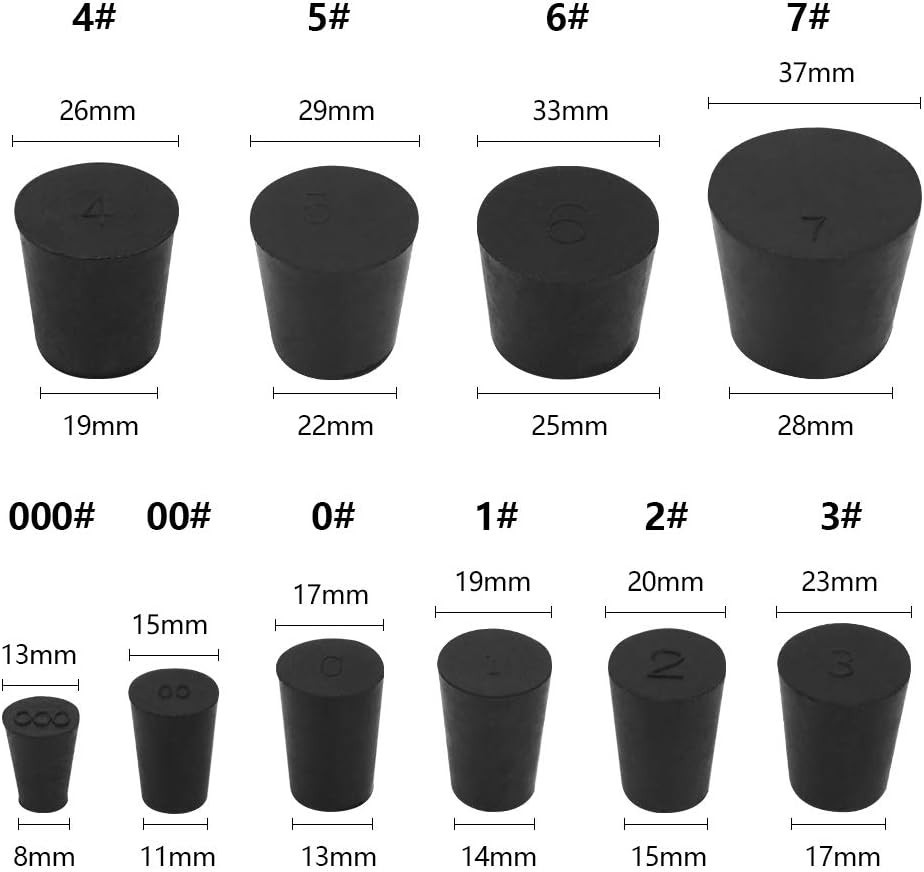 Versatile 27 Pcs Rubber Stoppers - 10 Assorted Sizes for All Applications
