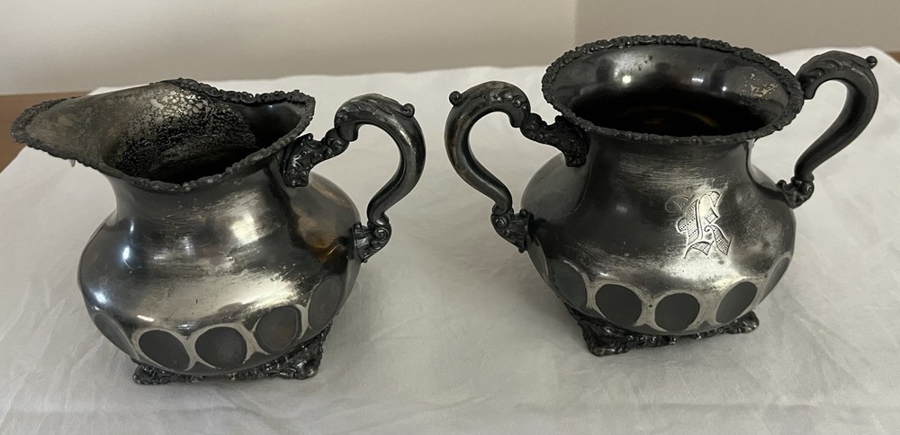 Victorian Sugar Bowl & Creamer #1259
