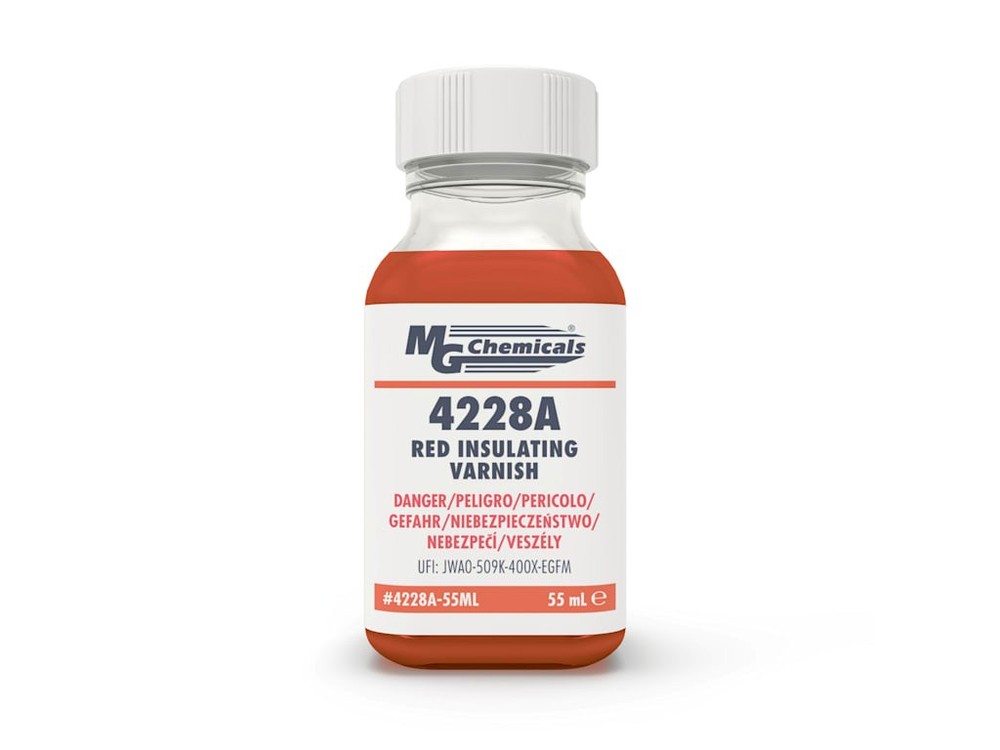MG Chemicals 4228A-55ML - Red Insulating Varnish, Low-Viscosity,