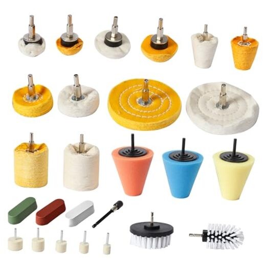 26pcs Buffing Wheel Kit for Drill – Different Size and Density Polishing 26PCS