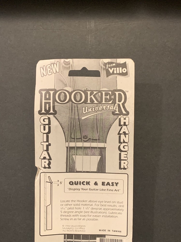 Vintage Villo Hooker Universal White Guitar Hanger