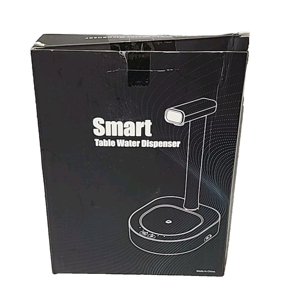 Smart Table Water Dispenser with USB Rechargeable Pump - Black - New Open Box
