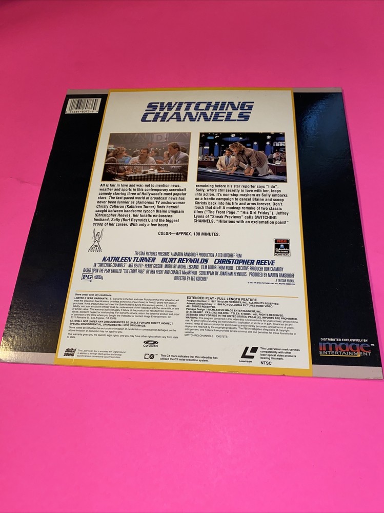 Switching Channels - LASERDISC - Good - Kathleen Turne / 1988 Comedy