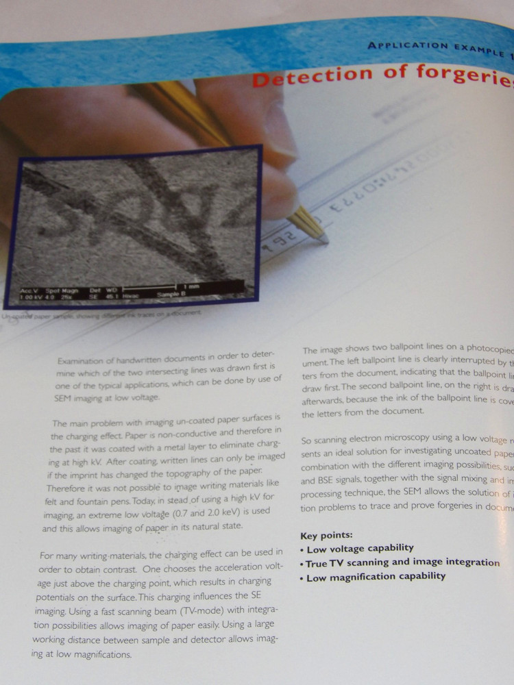 VTG 1999 FORENSIC SCIENCE WITH PHILIPS SCANNING ELECTRON MICROSCOPE BROCHURE/SEM