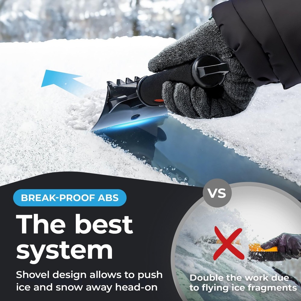LYVANAS Car Ice Scraper for Windshield Test Winner 2026* - Black - Red